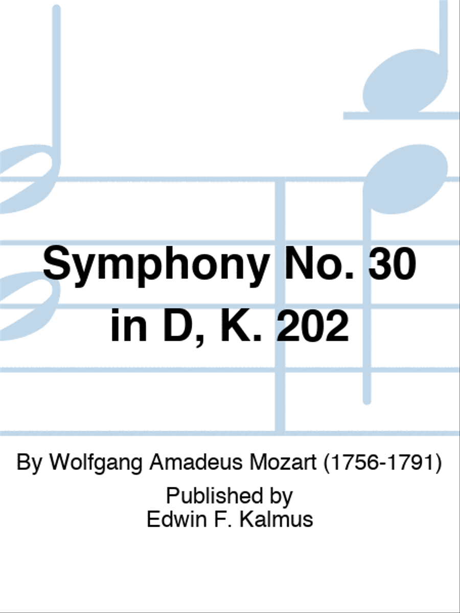 Symphony No. 30 in D, K. 202 Orchestra scores gallery preview page 1