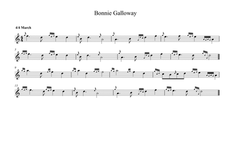 Bonnie Galloway For Bagpipes by Traditional Bagpipe - Digital Sheet Music