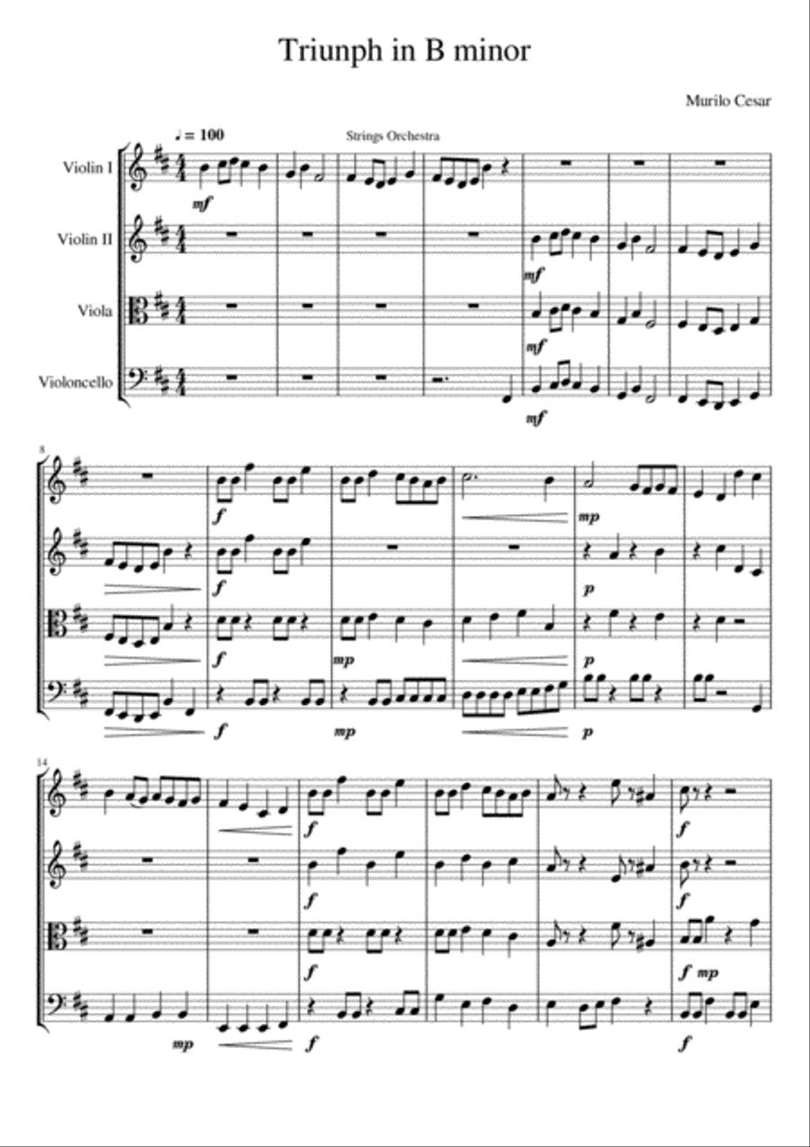 Triumph In B minor for String Orchestra String Orchestra scores gallery preview page 1
