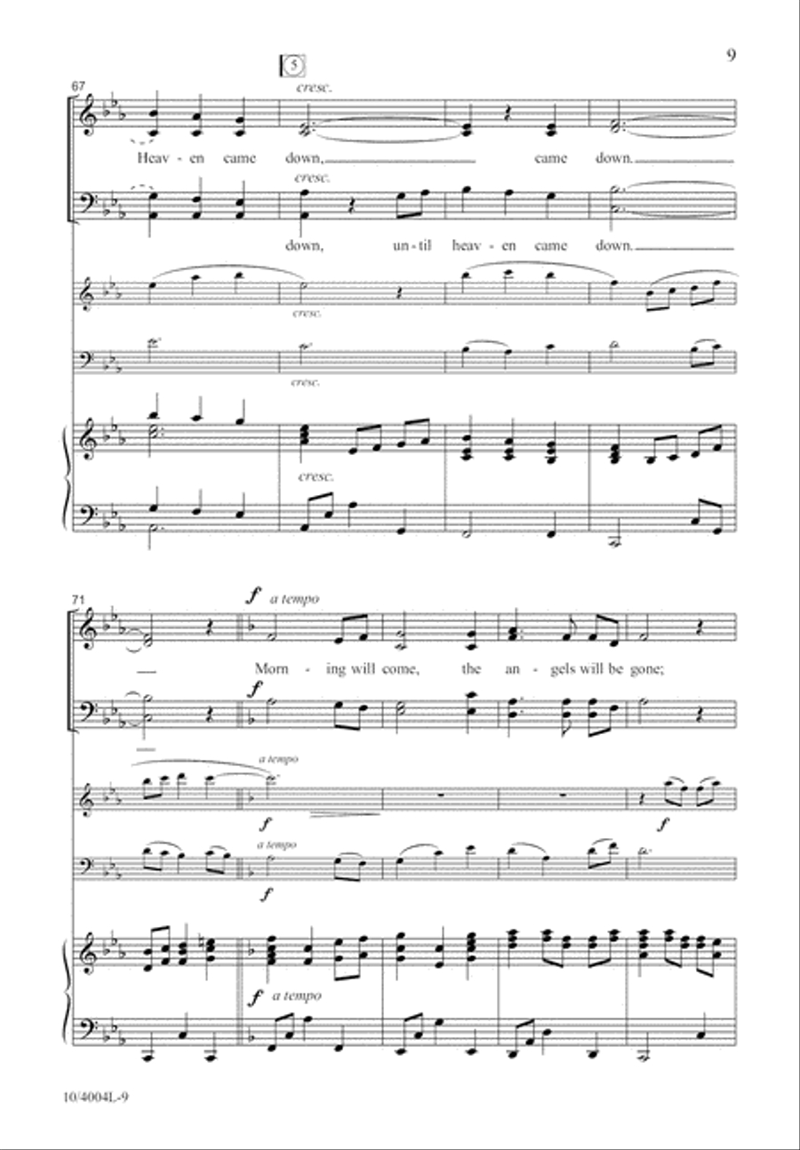 Heaven Came Down Tonight 4-Part scores gallery preview page 9