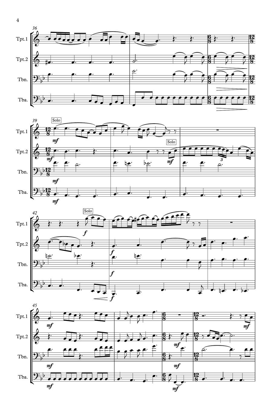 Somebody To Love Brass Quartet scores gallery preview page 4