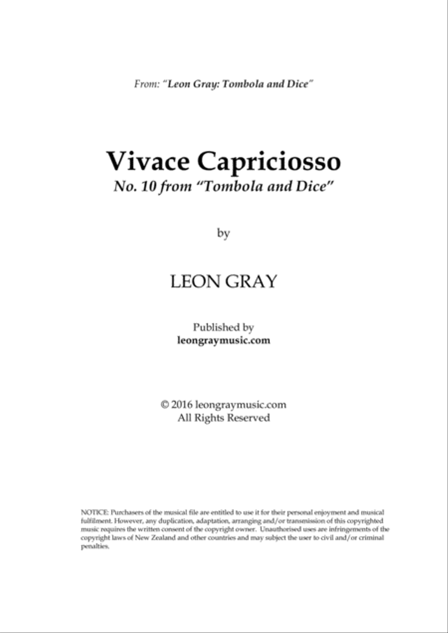 Vivace Capriciosso, Tombola and Dice (No. 10), Leon Gray image number null