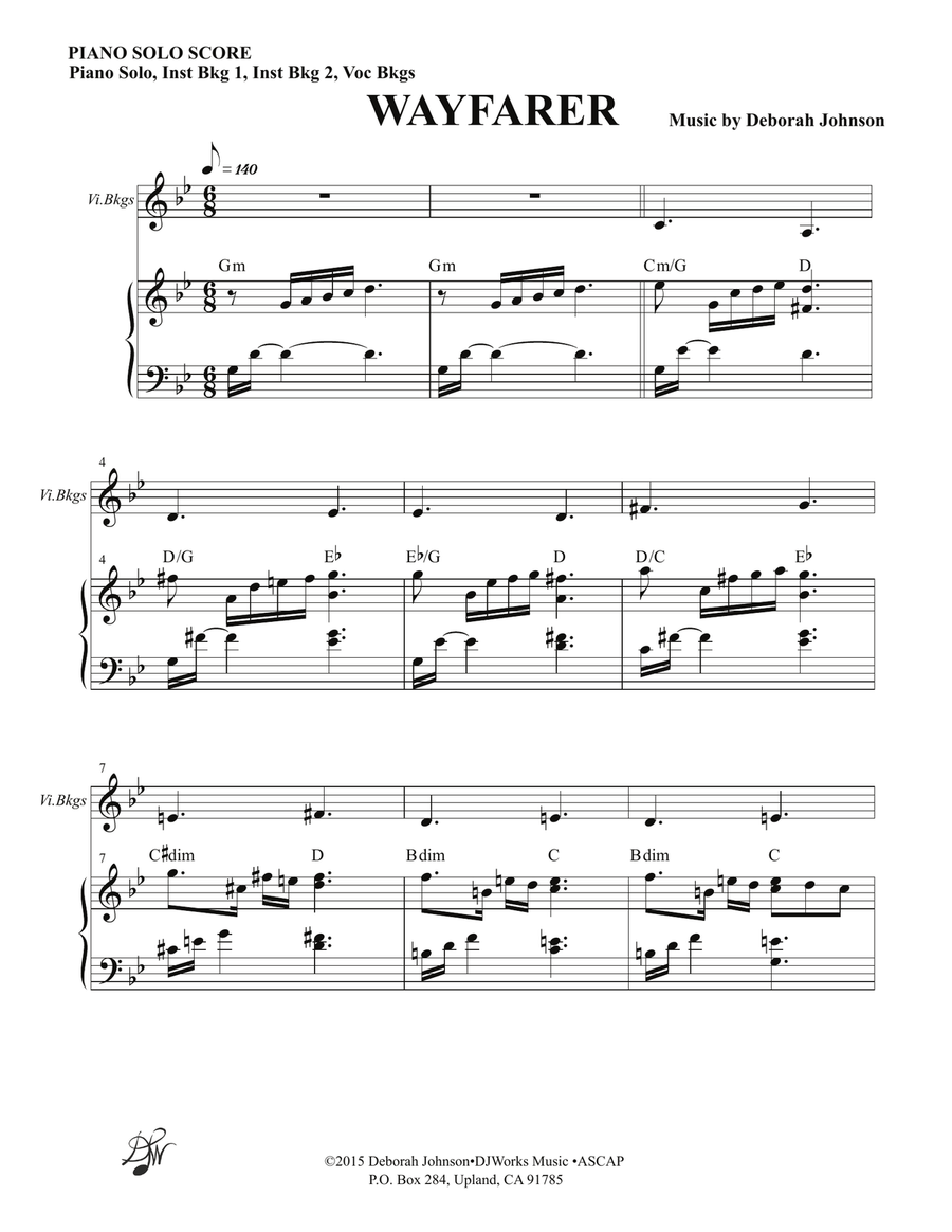 Wayfarer Piano Solo Score SA scores gallery preview page 3