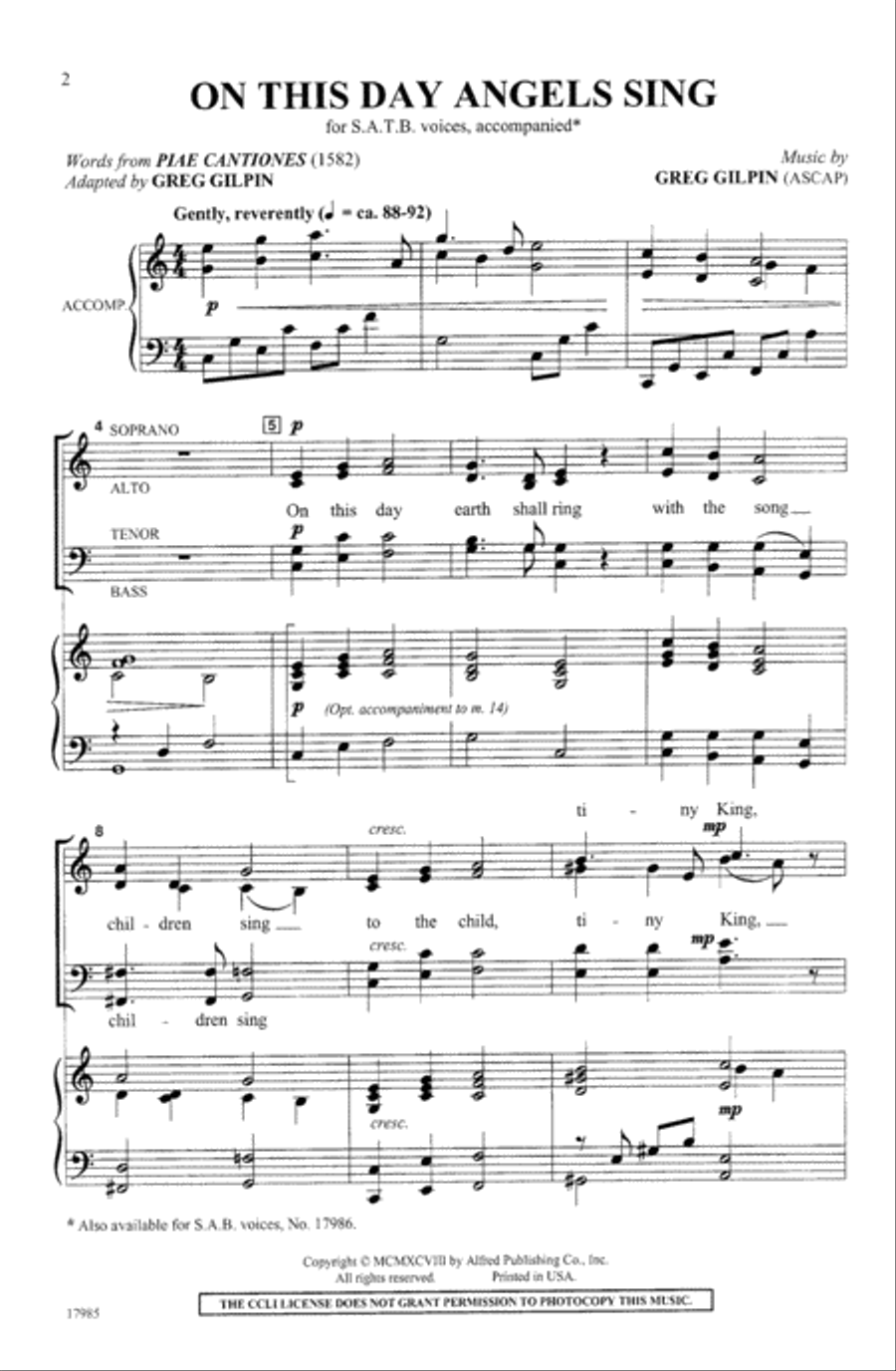 On This Day Angels Sing On This Day Angels Sing 4-Part scores gallery preview page 2