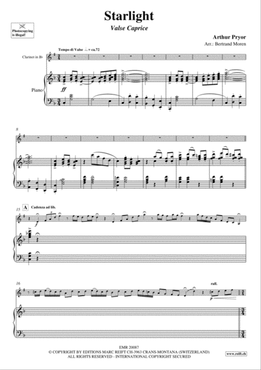 Starlight Clarinet Solo scores gallery preview page 3