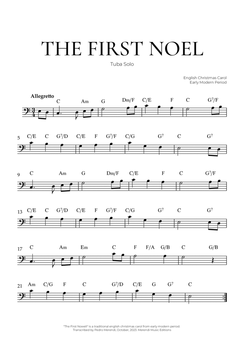 The First Noel (Tuba Solo) - Christmas Carol image number null