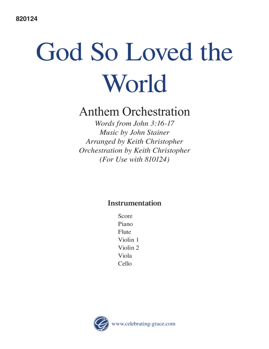 God So Loved the World Orchestration 4-Part scores gallery preview page 1