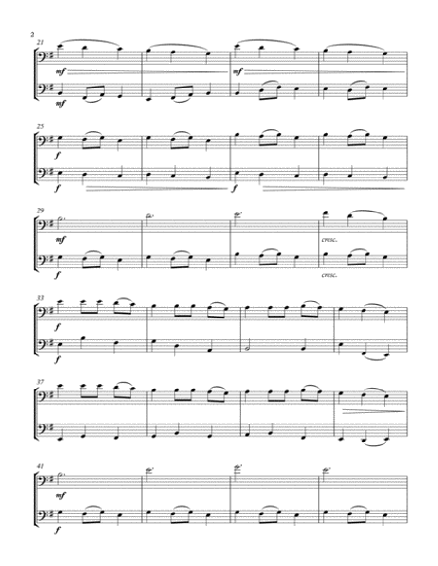 Carol Of The Bells Cello Duet String Duet scores gallery preview page 2