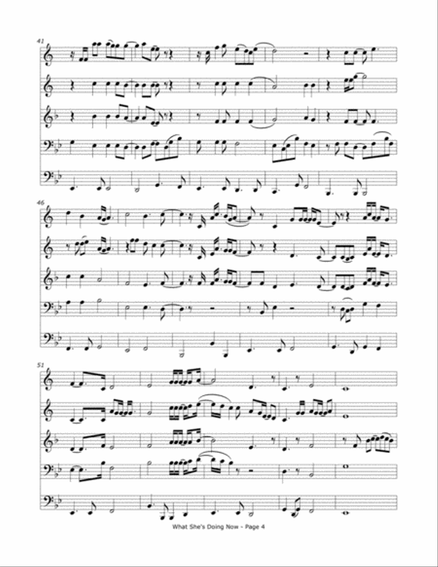 What She's Doing Now Brass Ensemble scores gallery preview page 5