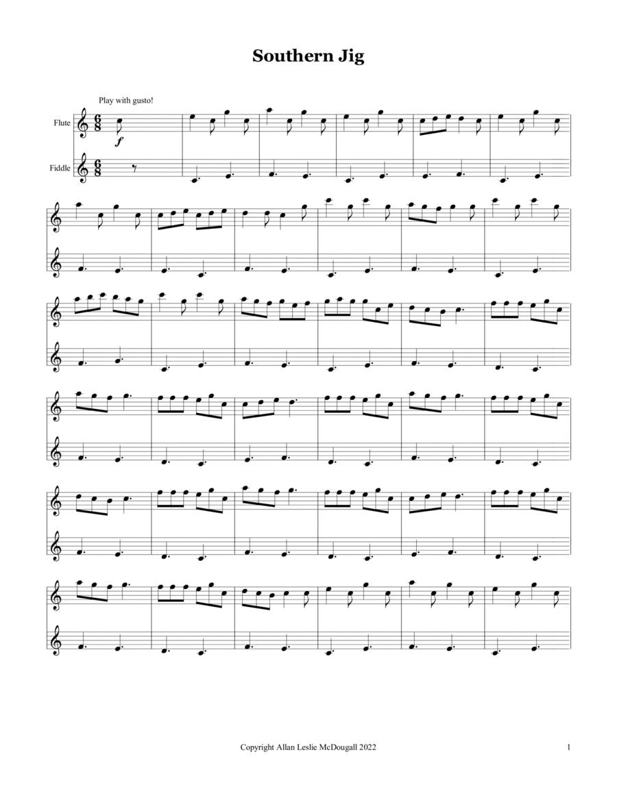 Southern Jig Southern Jig Woodwind Duet scores gallery preview page 1