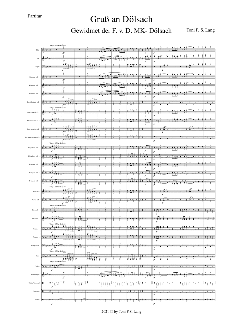 Gruß an Dölsach Full Score - Score Only Concert Band scores gallery preview page 1