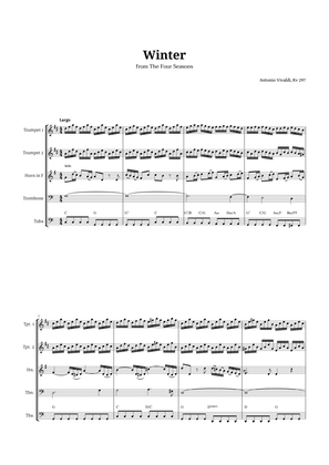 Largo from Winter by Vivaldi for Brass Quintet with Chords