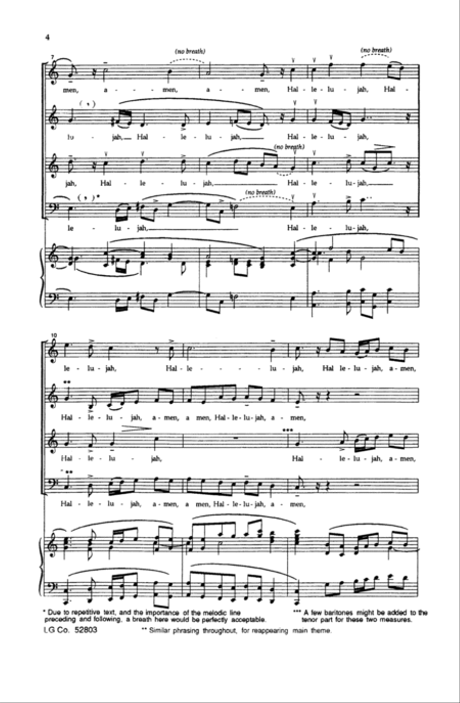 Hallelujah, Amen 4-Part scores gallery preview page 10