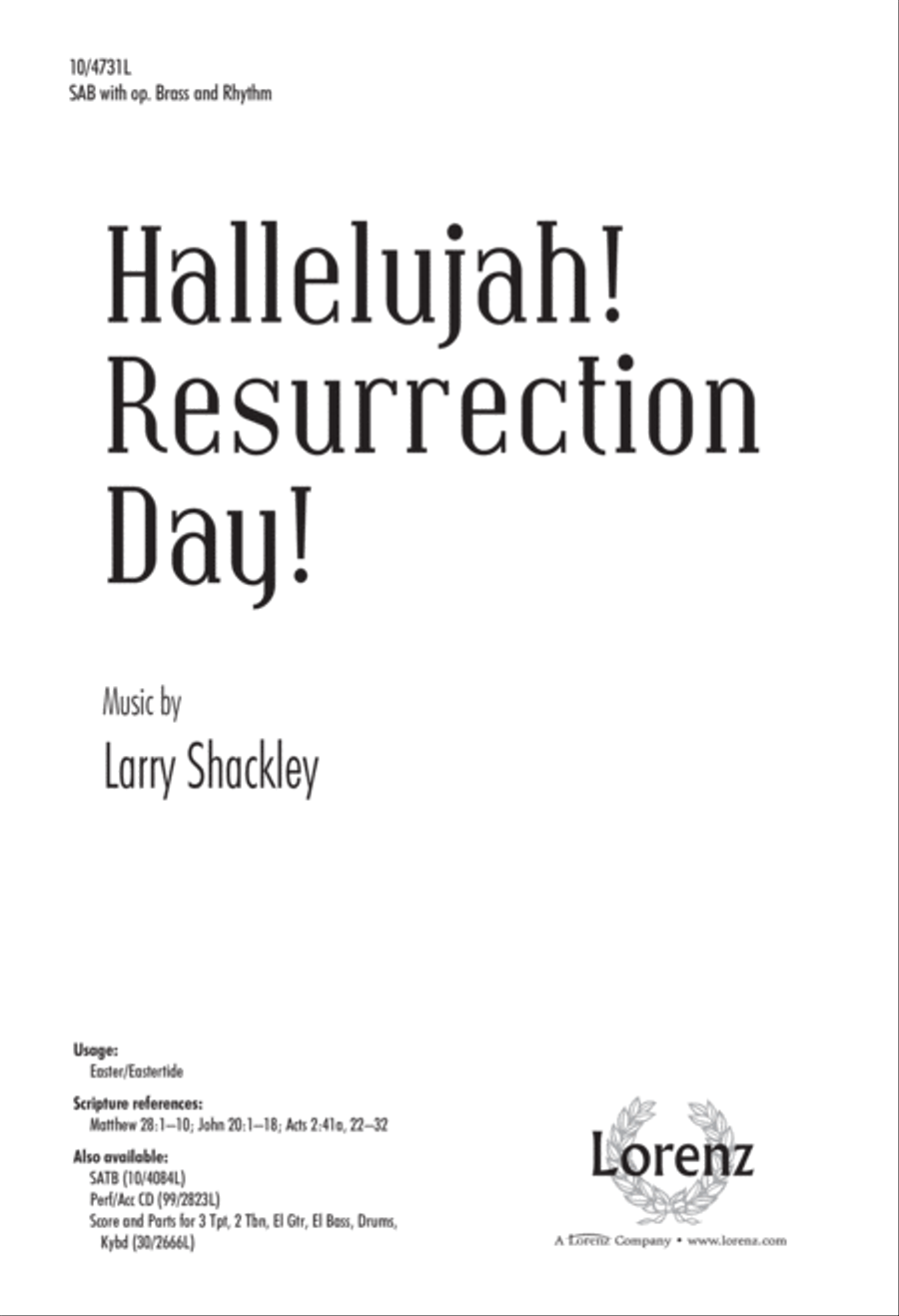 Hallelujah! Resurrection Day! 3-Part scores gallery preview page 1