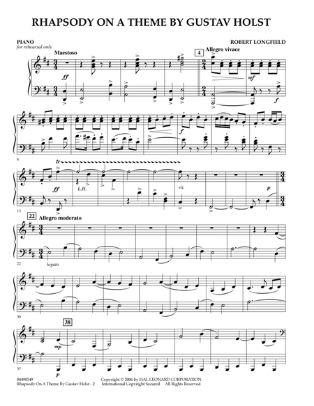 Rhapsody On A Theme by Gustav Holst - Piano