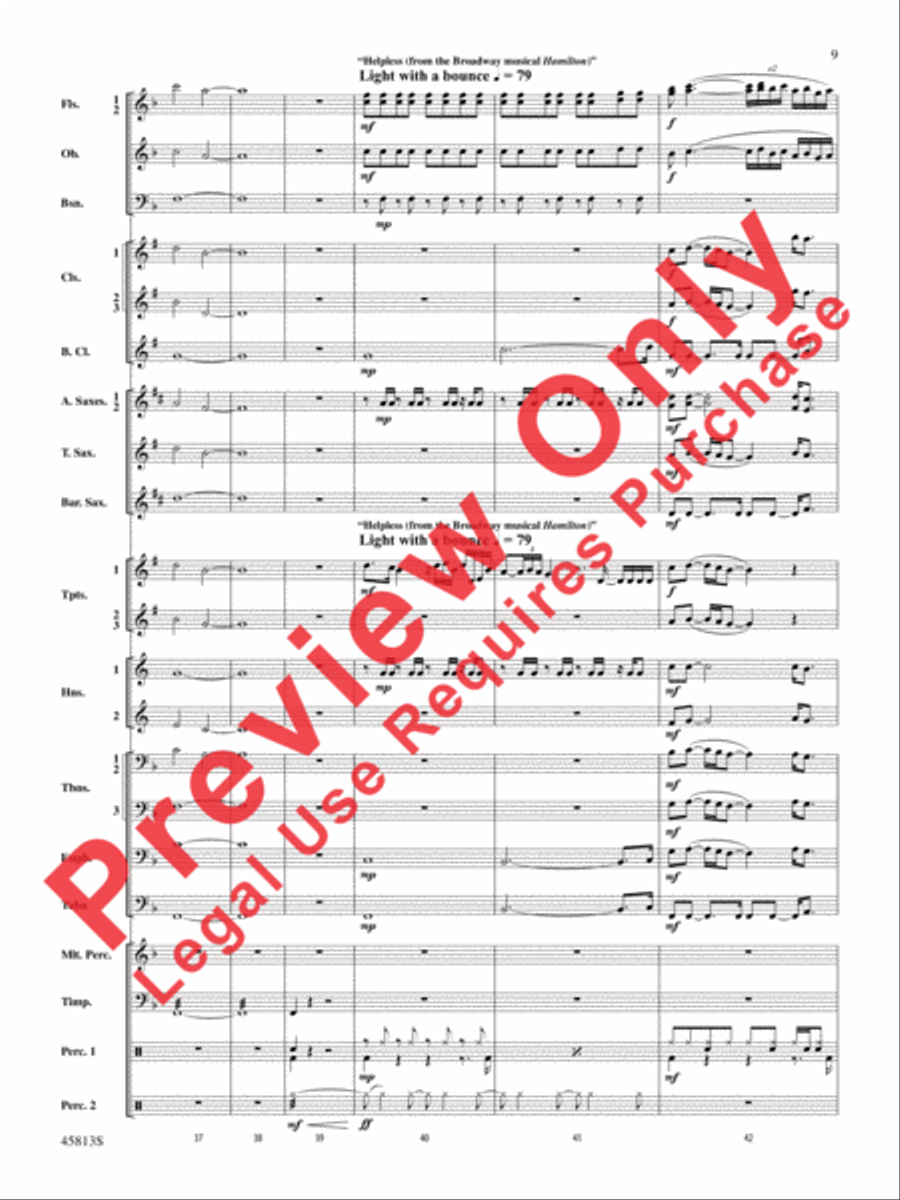 Hamilton, Suite from the Broadway Musical Concert Band scores gallery preview page 10