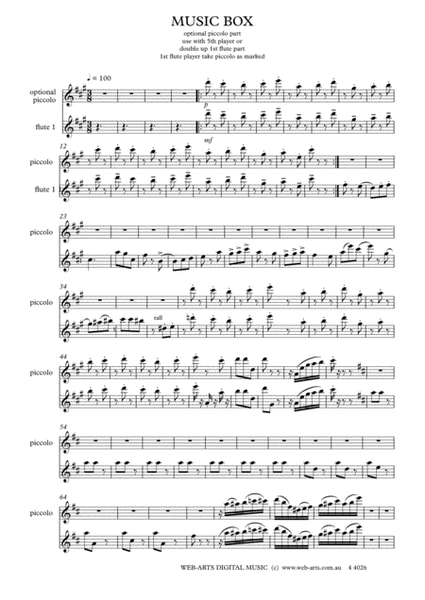 MUSIC BOX Optional Piccolo Part - LIADOV