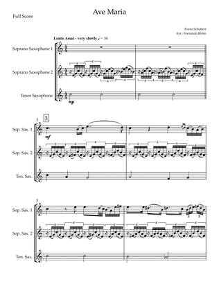 Ave Maria (Franz Schubert) for Saxophone Trio