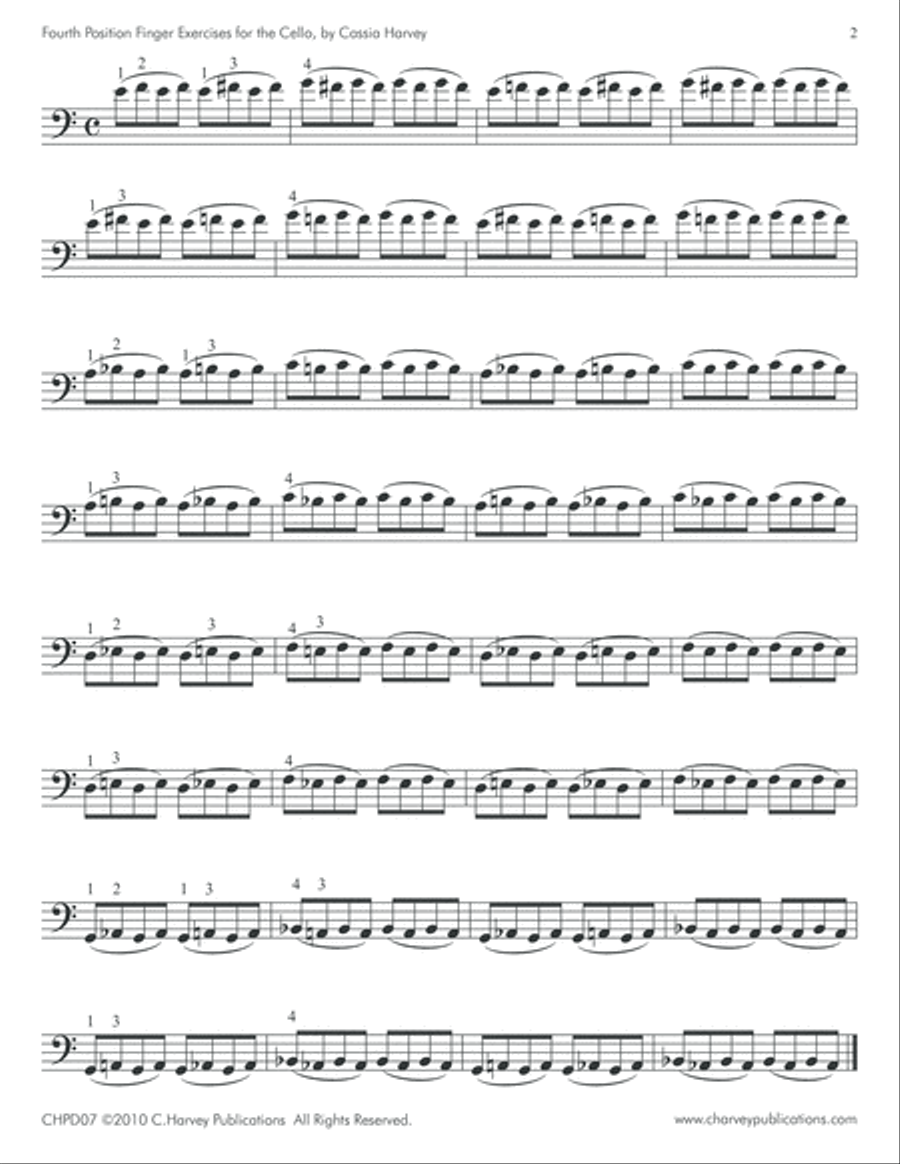 Fourth Position Finger Exercises for the Cello Cello Solo scores gallery preview page 4