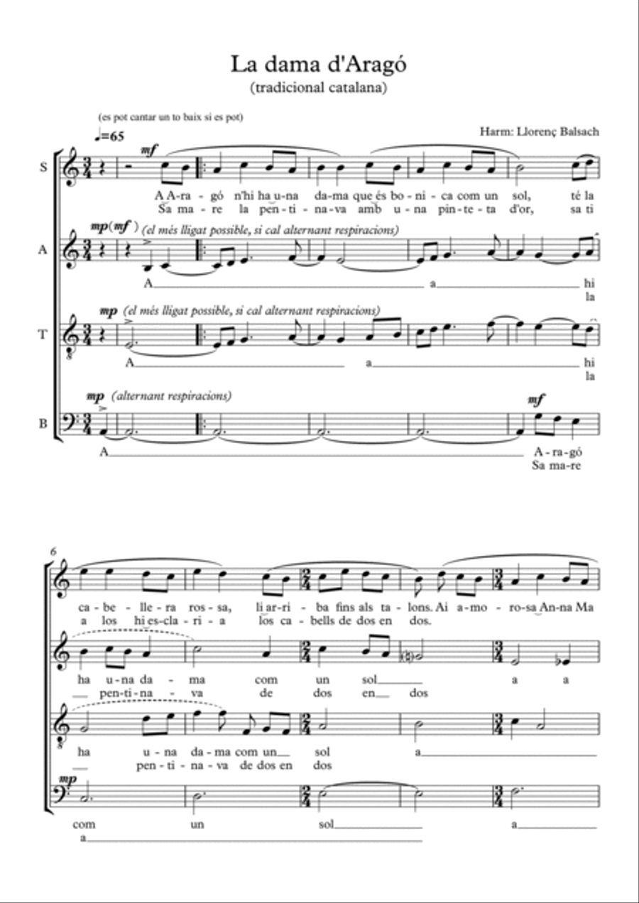 La dama d'Aragó La dama d'Aragó Choir scores gallery preview page 3