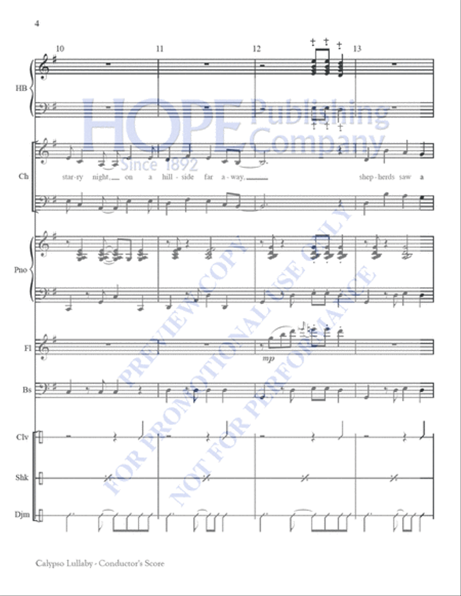 Calypso Lullaby Choir scores gallery preview page 4