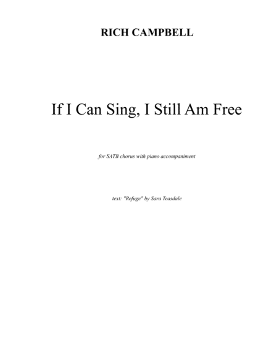 If I Can Sing, I Still Am Free 4-Part scores gallery preview page 1