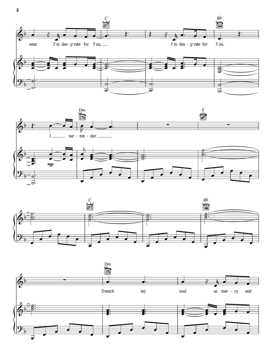 I Surrender I Surrender Piano, Vocal, Guitar scores gallery preview page 2