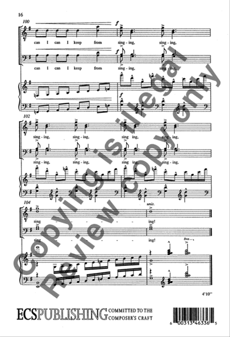 How Can I Keep from Singing? TTBB scores gallery preview page 15