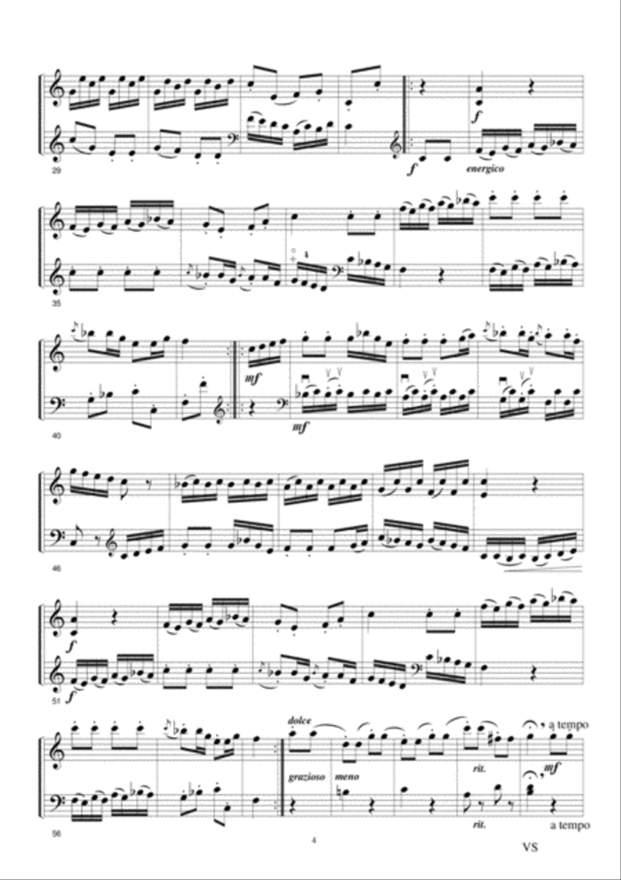 Ignatz Joseph Pleyel (1757-1831), Rondeau for double bass and violin. Transcribed and edited by Kl String Duet scores gallery preview page 4