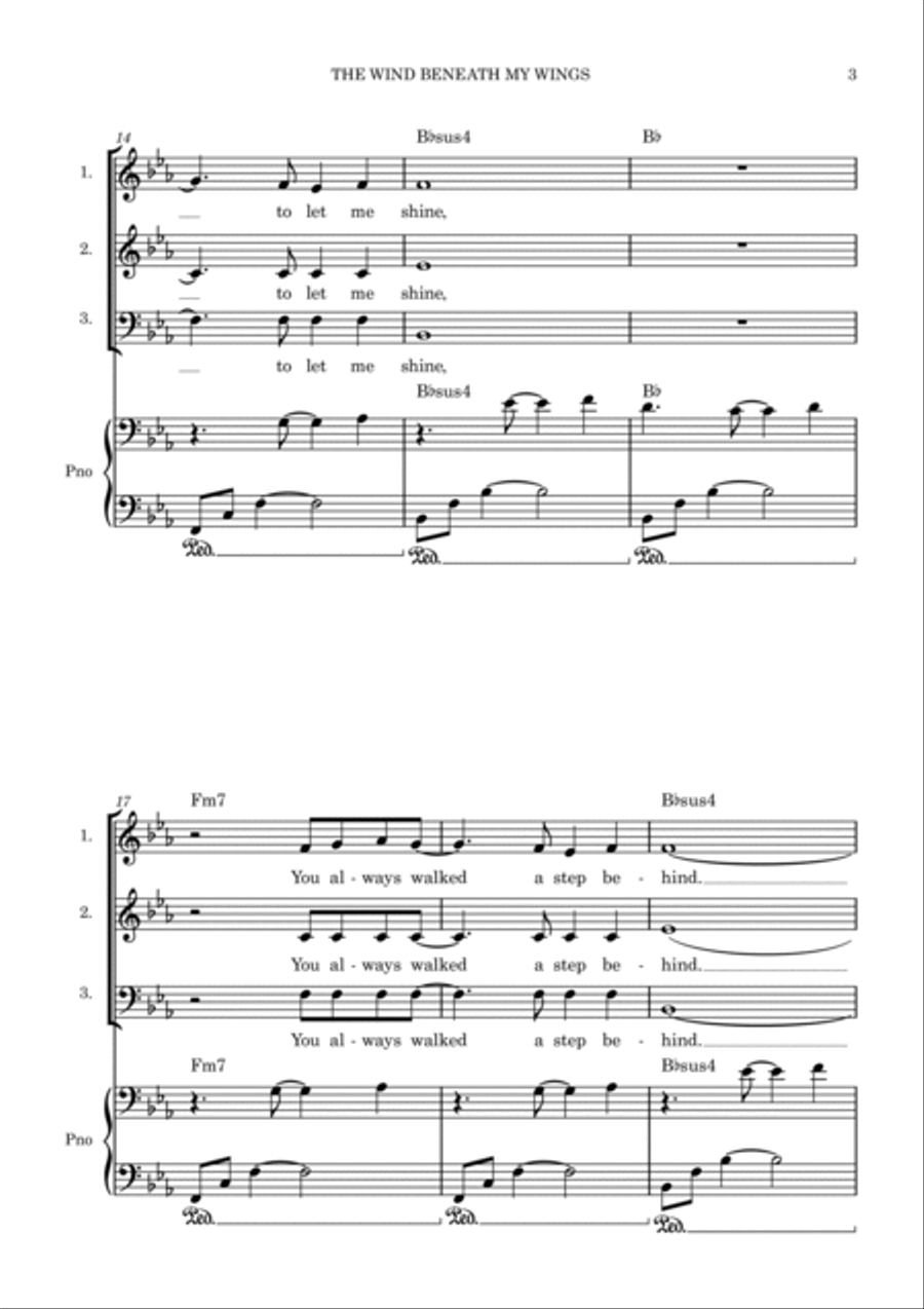 The Wind Beneath My Wings 3-Part scores gallery preview page 3