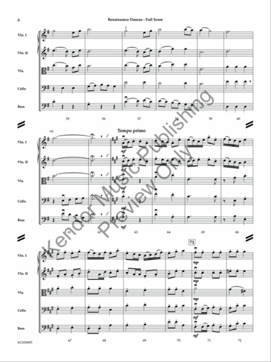 Renaissance Dances String Orchestra scores gallery preview page 7
