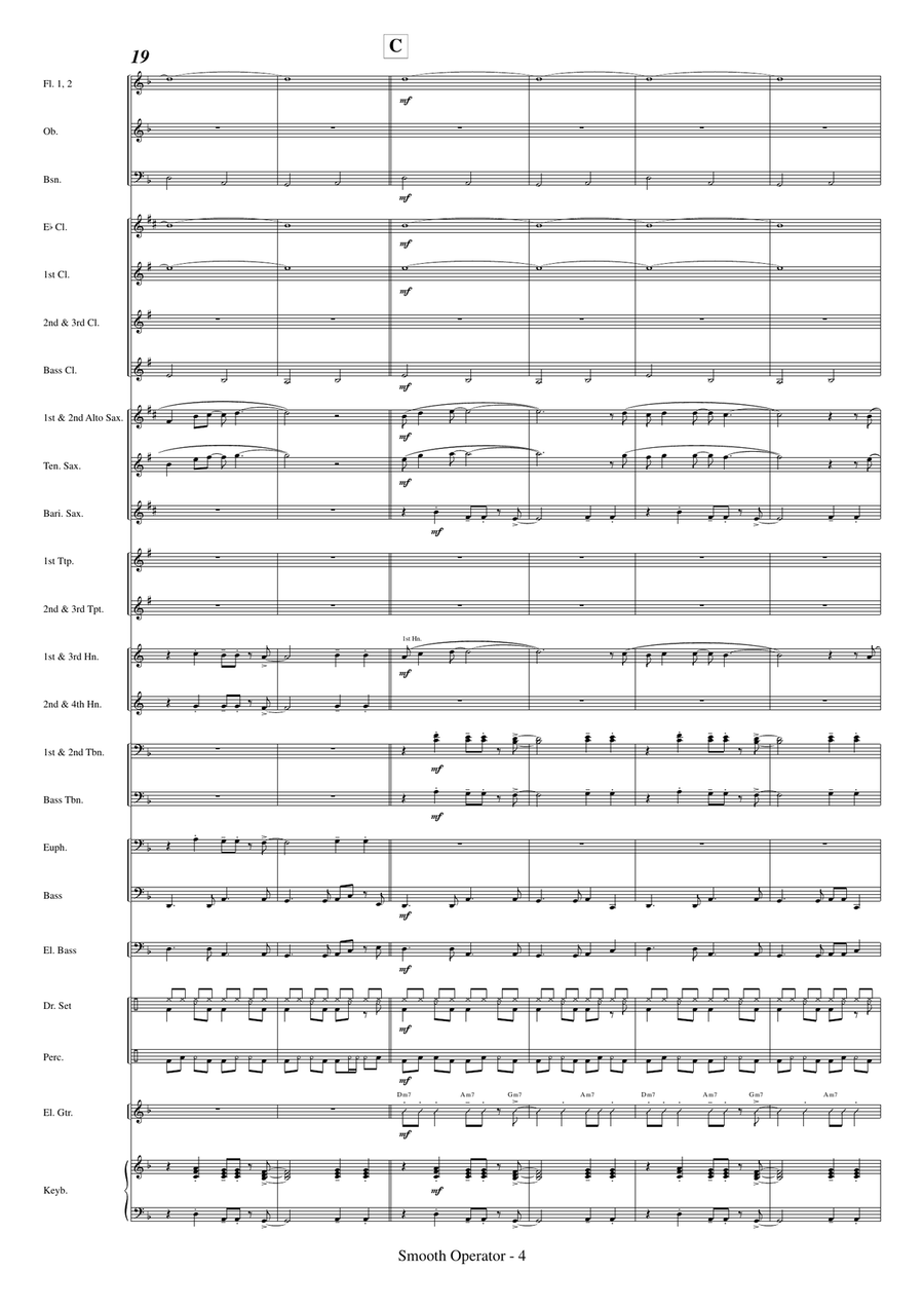 Smooth Operator Concert Band scores gallery preview page 6