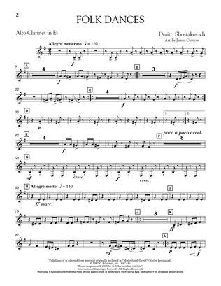 Folk Dances (arr. James Curnow) - Eb Alto Clarinet