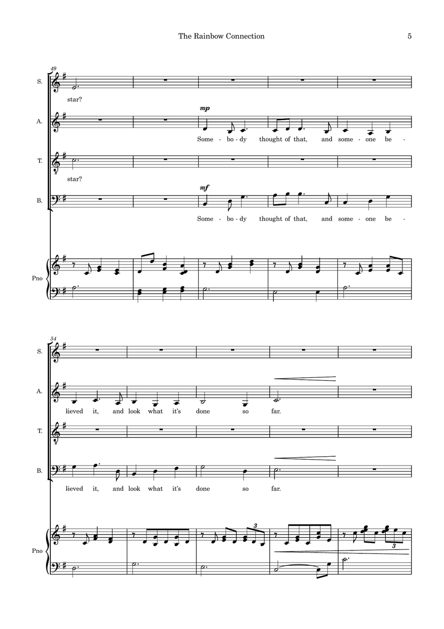 The Rainbow Connection (arr. Kate Shipway) 4-Part scores gallery preview page 5