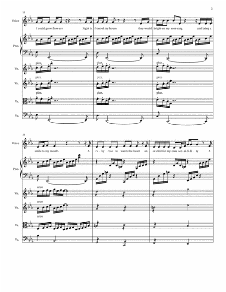 Pisces: If I Could Grow Flowers Chamber Orchestra scores gallery preview page 3