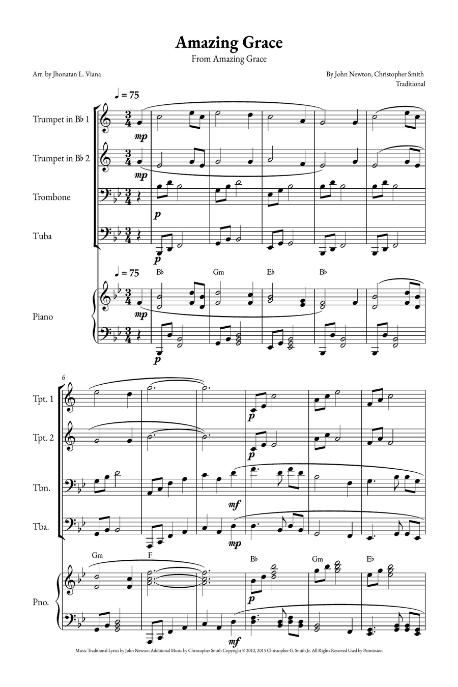 Amazing Grace Small Ensemble scores gallery preview page 1
