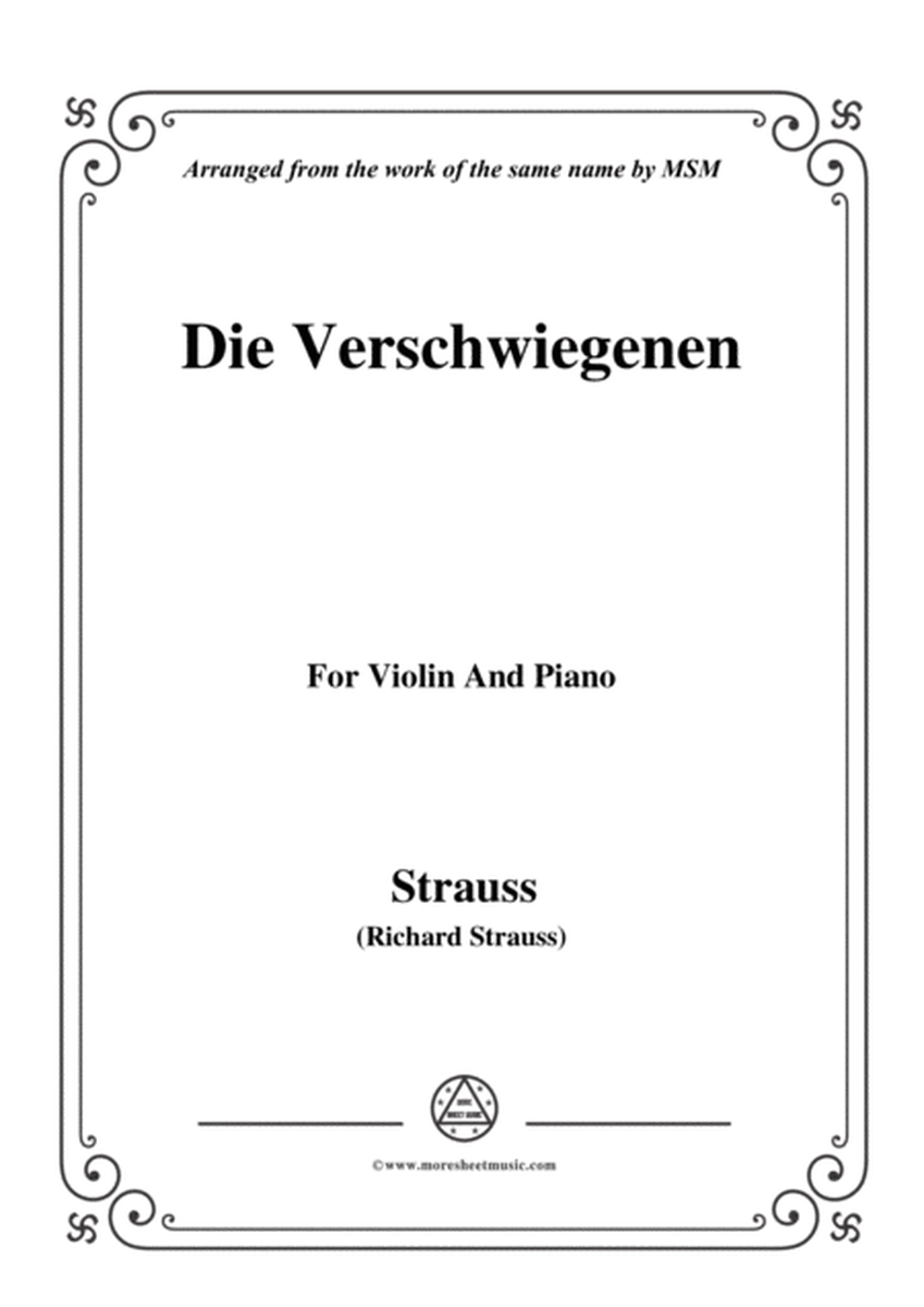 Richard Strauss-Die Verschwiegenen, for Violin and Piano image number null