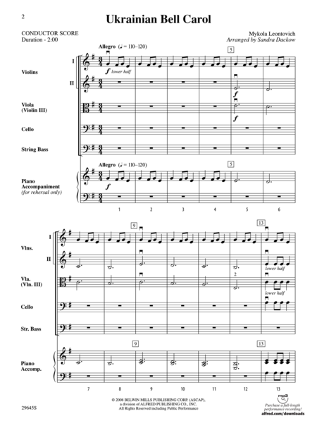 Carol of the Bells (Ukranian Folk Song) (score only) image number null