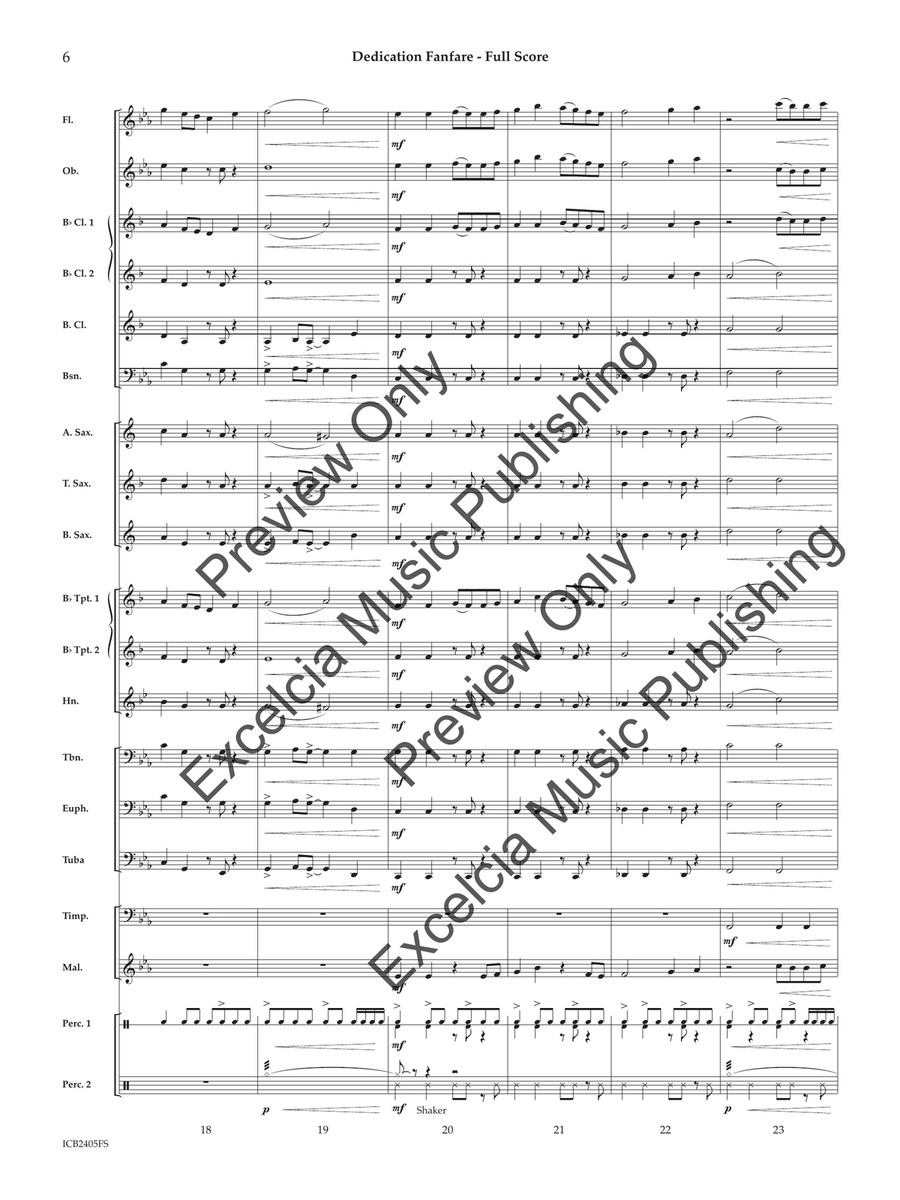 Dedication Fanfare Concert Band scores gallery preview page 7