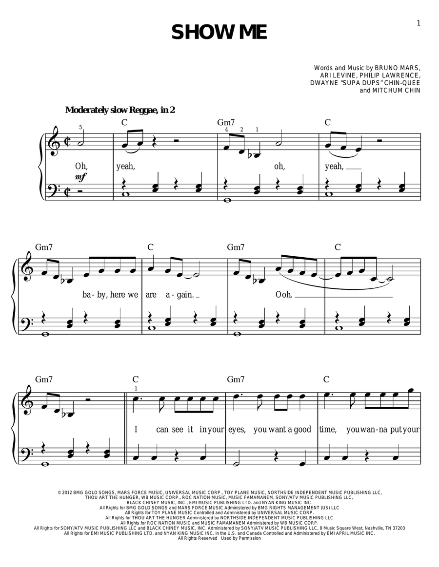 Show Me Easy Piano scores gallery preview page 1