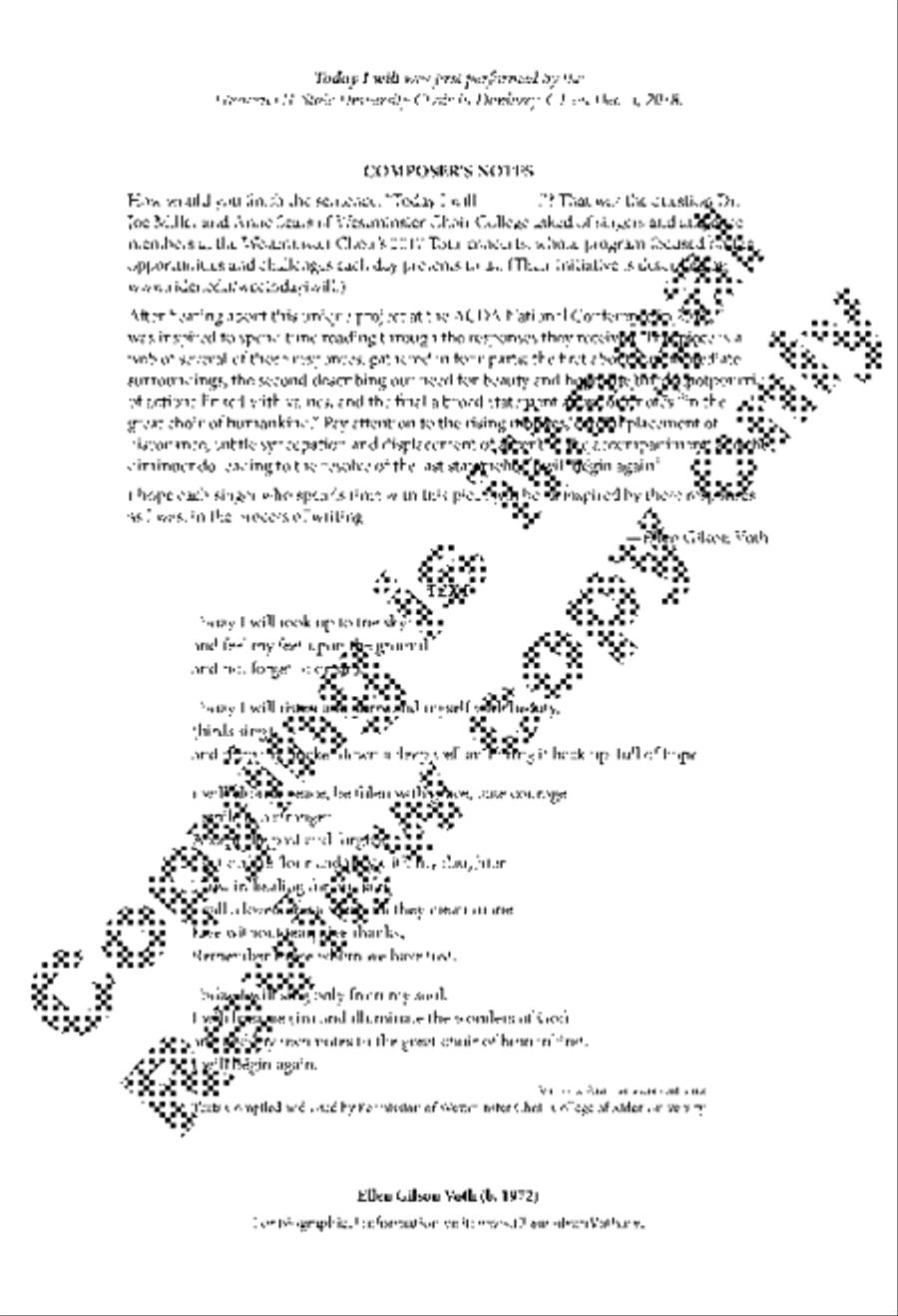 Today I will Today I will 4-Part scores gallery preview page 2