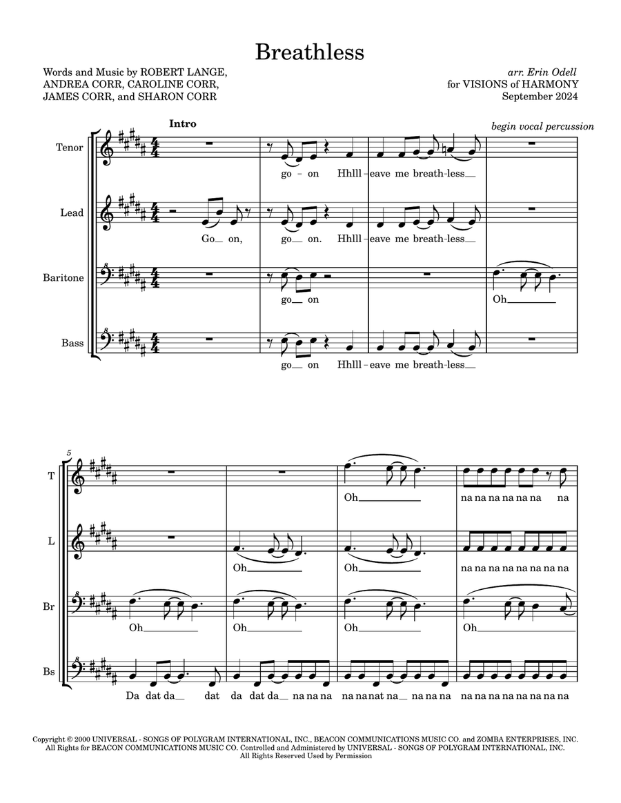 Breathless SSAA scores gallery preview page 1