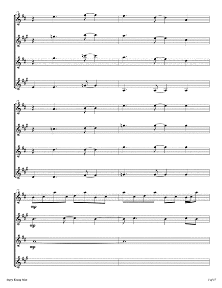 Angry Young Man Woodwind Quartet scores gallery preview page 4