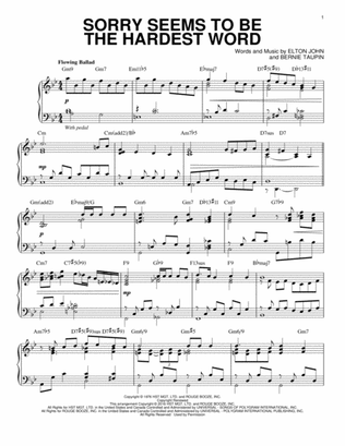 Sorry Seems To Be The Hardest Word [Jazz version] (arr. Brent Edstrom)