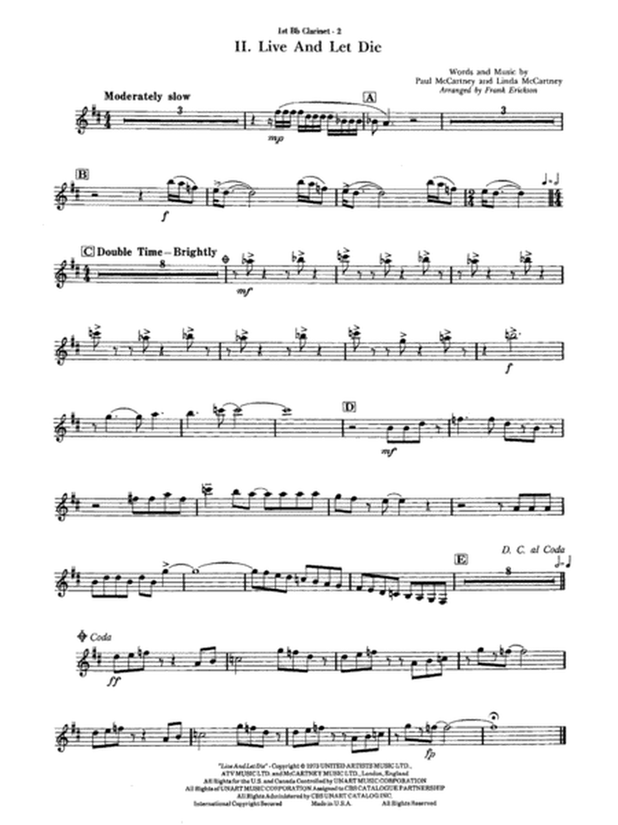 James Bond Suite (Medley): 1st B-flat Clarinet