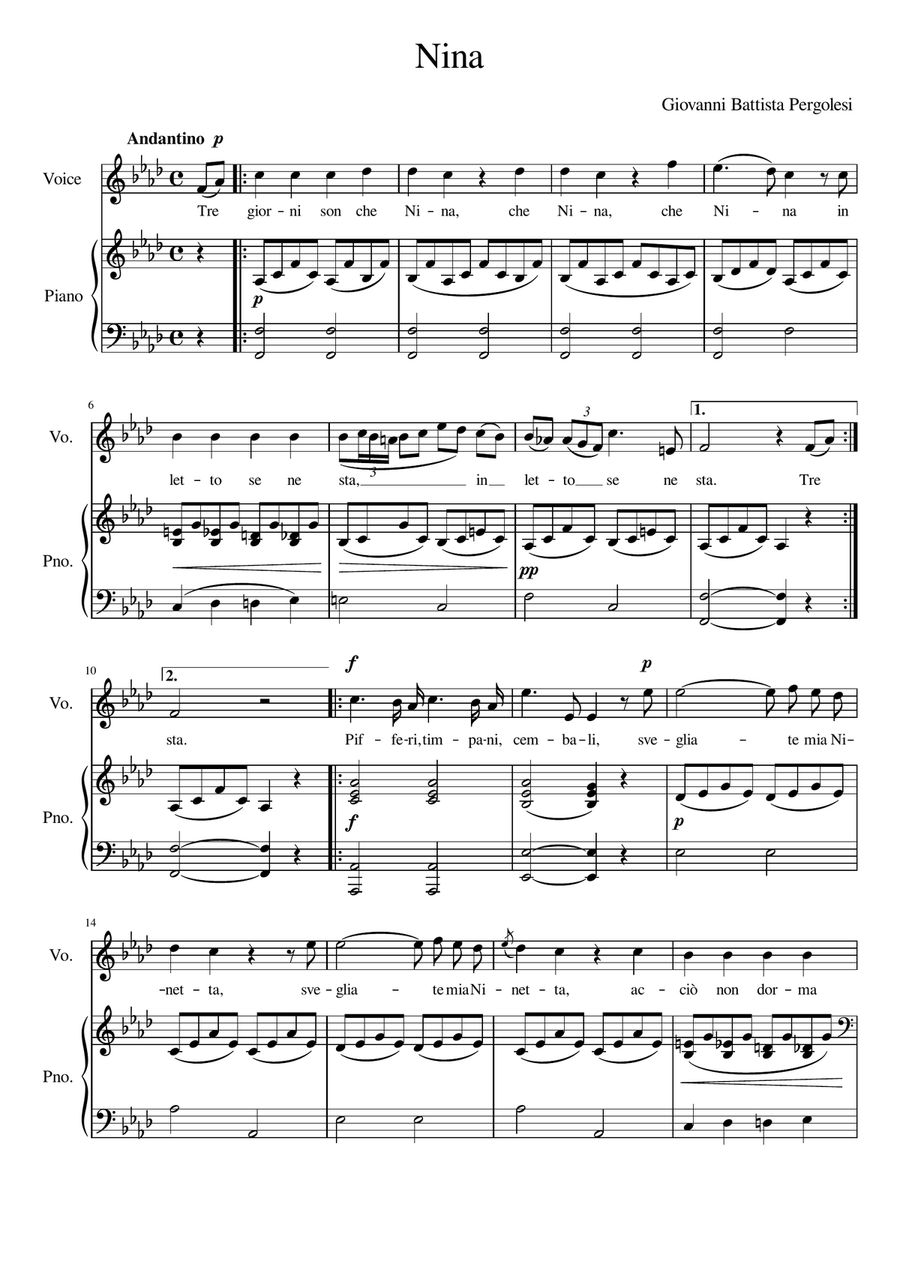 Nina - F Minor Nina - F Minor Voice Solo scores gallery preview page 2