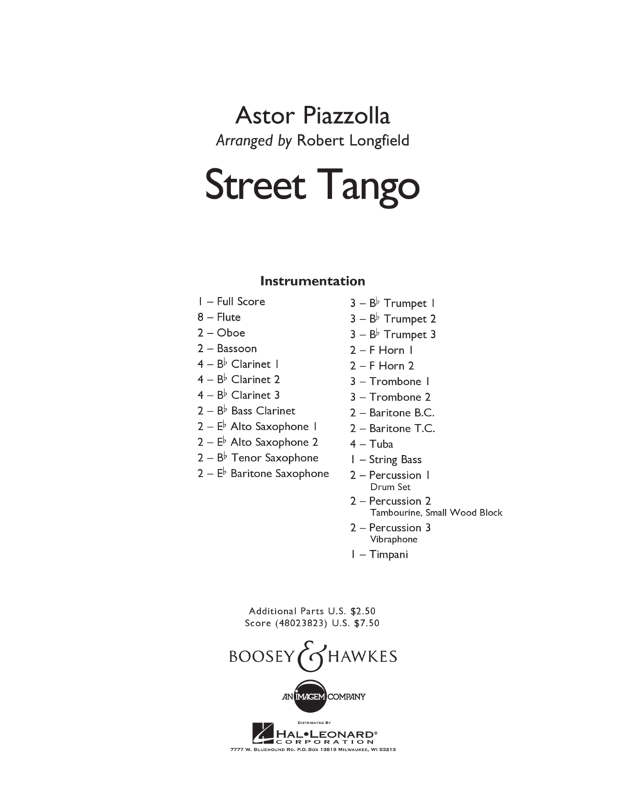 Street Tango - Conductor Score (Full Score) Concert Band scores gallery preview page 1