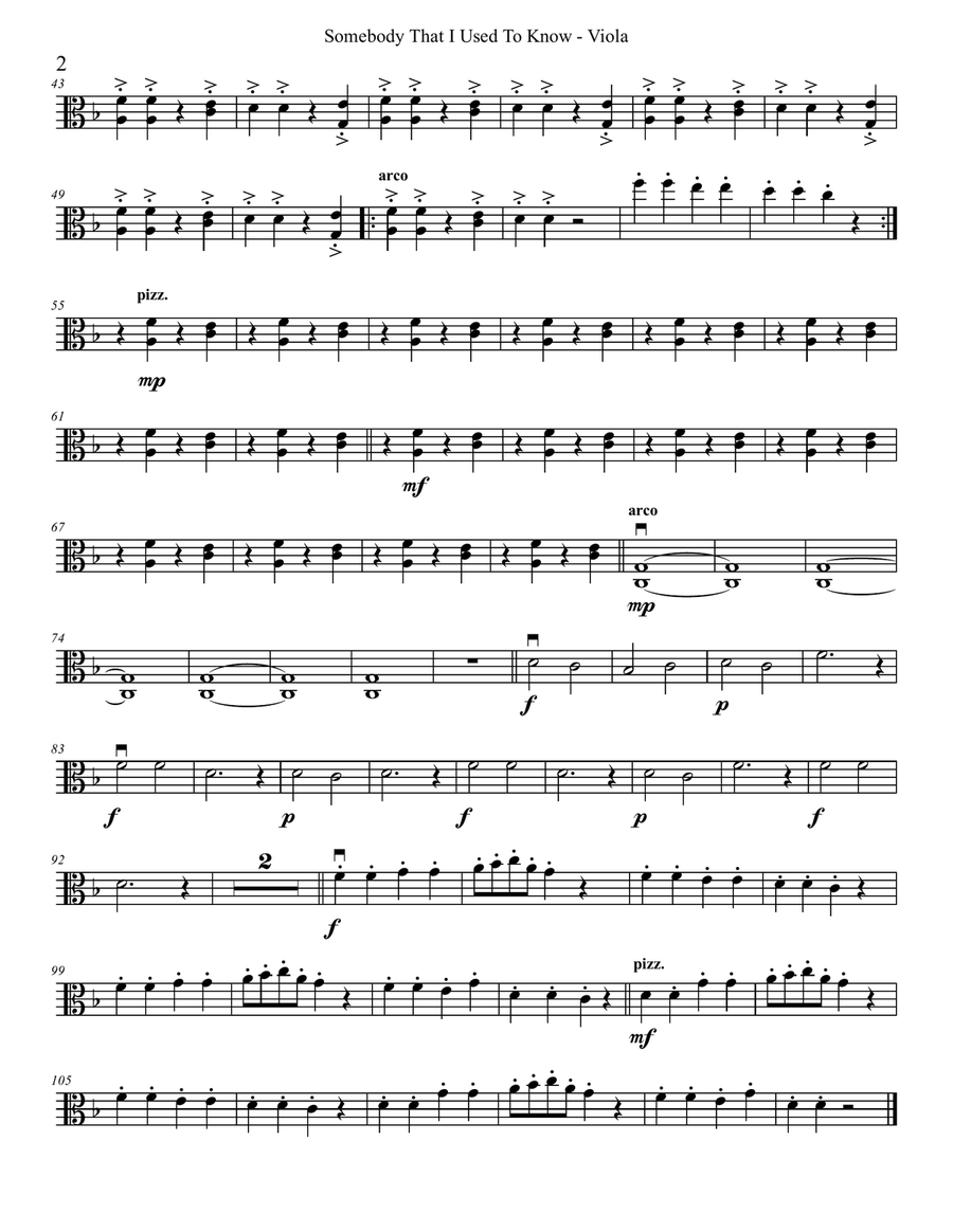 Somebody That I Used To Know String Quartet scores gallery preview page 6