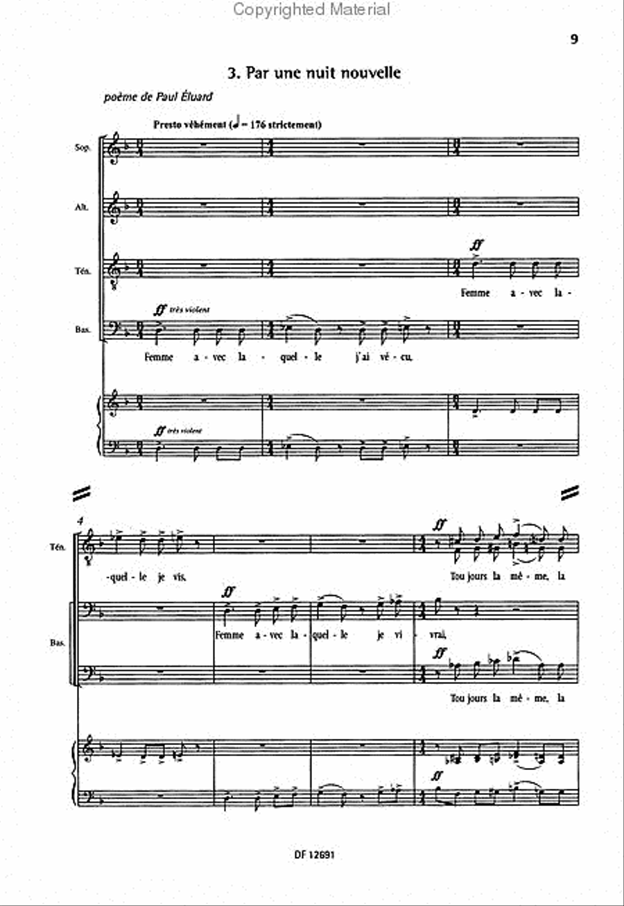 7 Chansons 4-Part scores gallery preview page 3