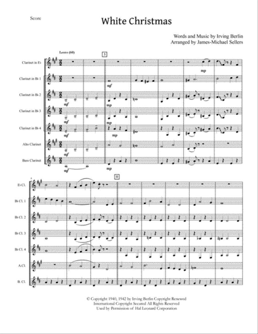 White Christmas Clarinet Choir scores gallery preview page 2